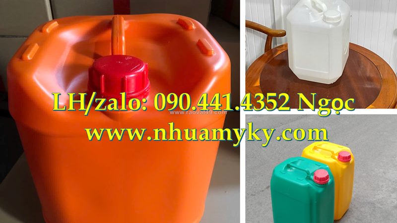 Thùng nhựa 25l đựng hóa chất tẩy, can vuông 20 lít đựng vi sinh, can nhựa 10 lít đựng phân bón loãng