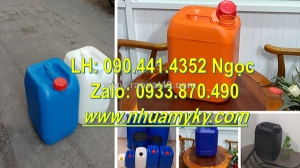 Thùng nhựa 30 lít vuông đựng chất làm mềm, vỏ thùng nhựa 25 lít đựng hóa chất ngành cơ khí