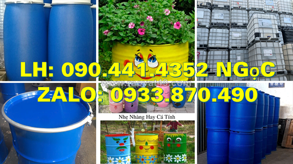 Thùng phuy sắt 220l nắp kín, thùng phuy sắt 220 lít đựng hóa chất ngành công nghiệp