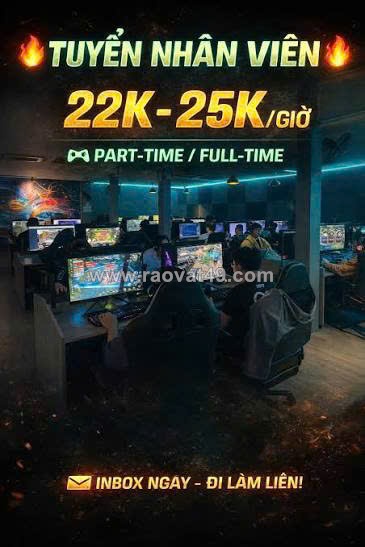 Tiệm game 24 tuyển nhân viên partime & fulltime
