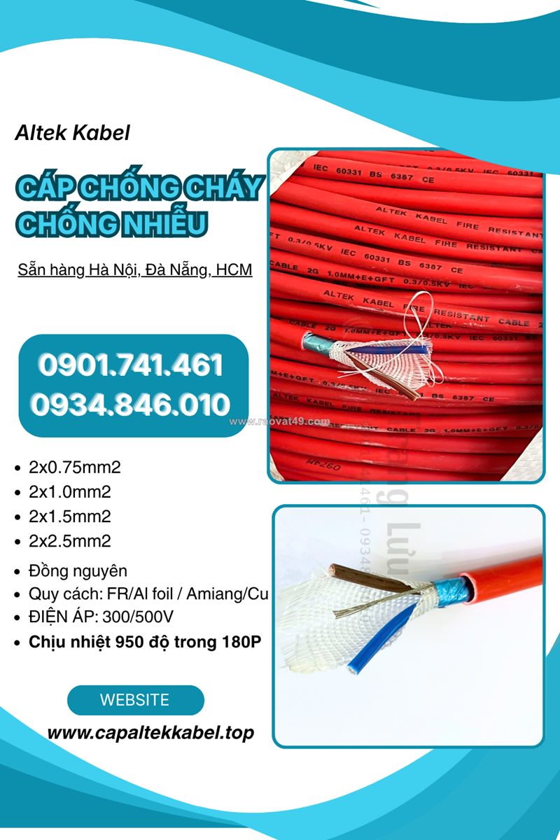 Tổng kho cáp chống cháy chống nhiễu altek kabel chính hãng