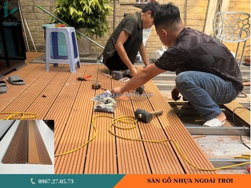Tổng kho sàn gỗ nhựa ngoài trời lỗ tròn chính hãng, giá rẻ