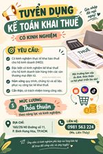 Tuyển kế toán khai thuế bình hưng hòa