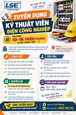 Tuyển kỹ thuật viên điện công nghiệp 10–16 triệu