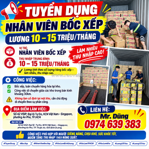 Tuyển nhân viên bốc xếp bình dương