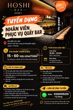 Tuyển nhân viên phục vụ quầy bar quận 1