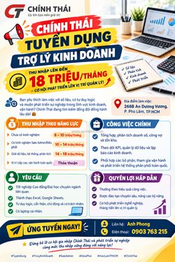 Tuyển trợ lý kinh doanh quận 6