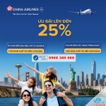 Ưu đãi china airlines mùa thu đông - giảm đến 25%