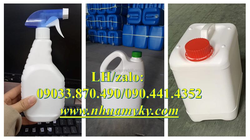 Vỏ can nhựa 1l dày, can trắng 2 lít đựng hóa chất, can vuông 5 lít màu đen