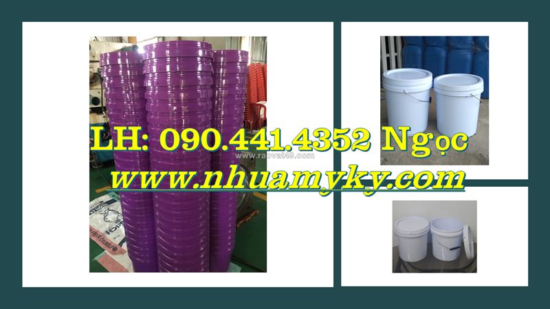 Vỏ thùng sơn 1 lít quai nhựa, thùng đựng sơn 5 lít trắng, vỏ thùng sơn 6 lít vàng, thùng sơn tròn 10