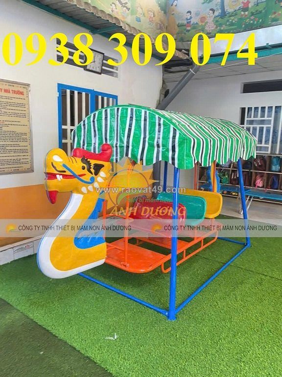 Xích đu thuyền rồng mầm non, bập bênh ghế gấu mầm non, thang leo mầm non, cầu thăng bằng mầm non