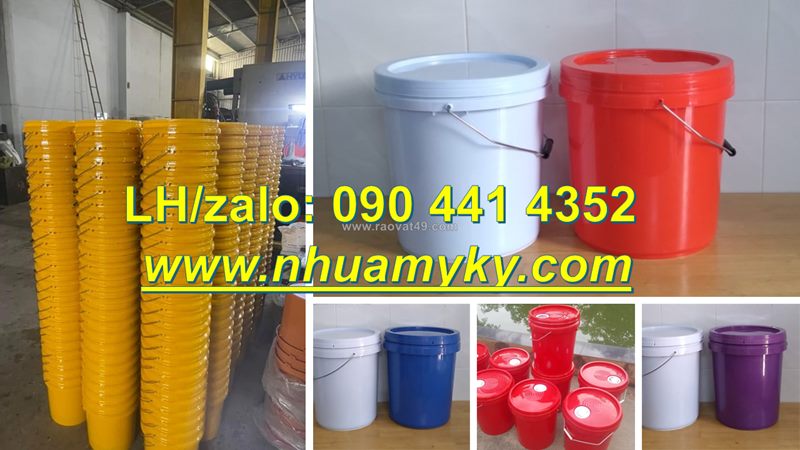 Xô nhựa 5 lít trắng, vỏ thùng đựng sơn 6 lít dày, vỏ thùng sơn nhựa 10 lít cao cấp giá tại xưởng