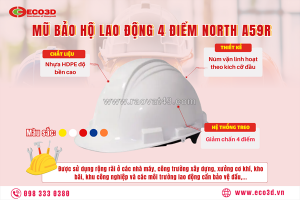 ⛑️ mũ bảo hộ lao động 4 điểm north a59r