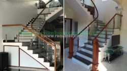 7 lý do cầu thang kính cường lực tay vịn gỗ là lựa chọn số 1 cho nhà phố