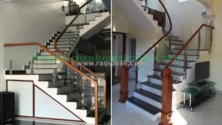7 lý do cầu thang kính cường lực tay vịn gỗ là lựa chọn số 1 cho nhà phố