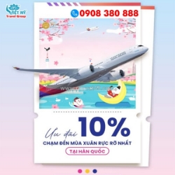 Asiana airlines giảm 10% giá vé máy bay đi seoul