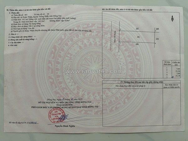 Bán đất 100% thổ cư – xuân thiện, thống nhất