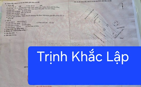 🔴💥bán đất 2 mặt tiền đường 7,5m trịnh khắc lập & xuân thiều 23