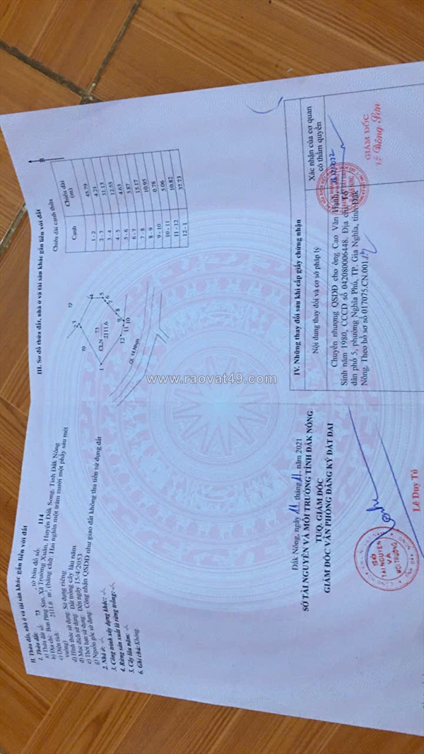 Bán đất giá chỉ 0tr/1 m ngang - đc cũ bon păng sim, xã trường xuân, huyện đăk