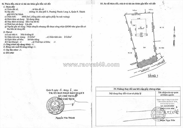 Bán đất quận 9, phước bình, 1000m2, ngang 19m, sổ hồng