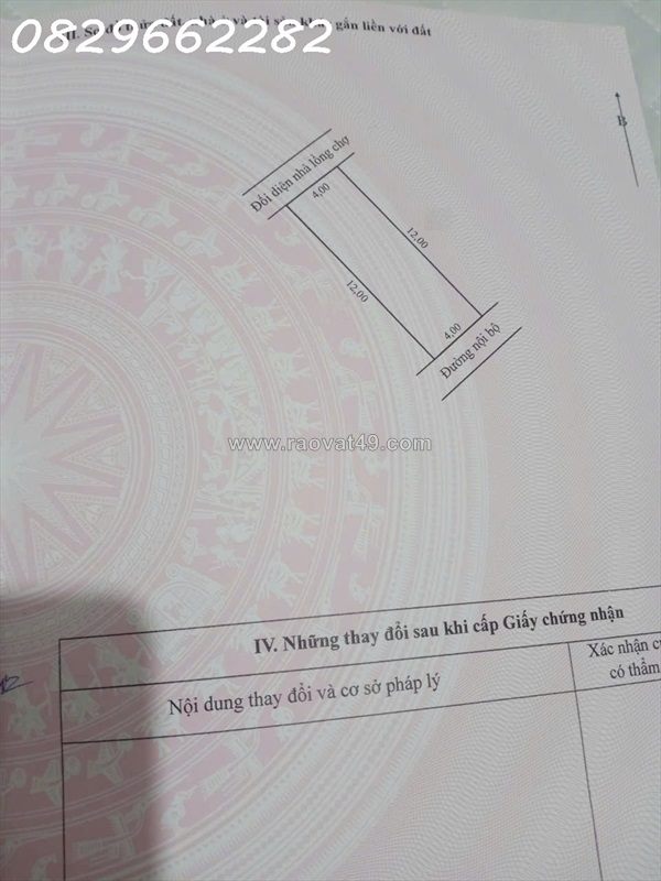 Bán đất thổ cư định an,lấp vò đt. mặt tiền chợ cái dầu bé. sổ hồng 48m2, giá