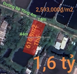Bán gấp lô đất thổ có nhà xã vàm cỏ giá 1,6 tỷ