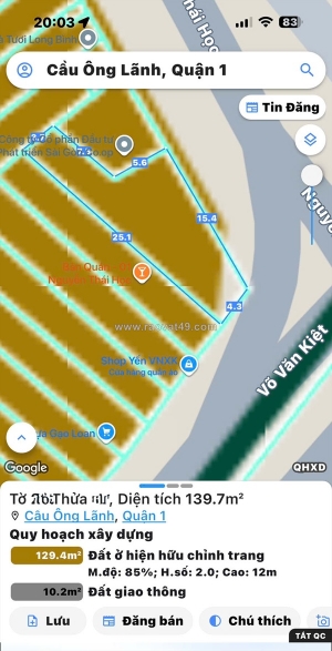 Bán siêu phẩm mtkd 40m đ.võ văn kiệt, p.cầu ông lãnh, quận 1 - ngang 15m*20m