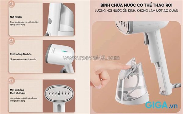 Bàn ủi hơi nước aqua aqs-sh2502r(w)-vn sử dụng hiệu quả