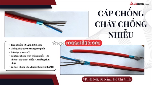 Cáp chống cháy chống nhiễu 2x1.5 mm2 sẵn đà nẵng, hồ chí minh, hà nội