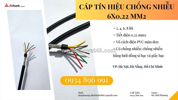 Cáp điều khiển chống nhiễu 4x0.22 phân phối ninh thuận, vũng tàu, hồ chí minh