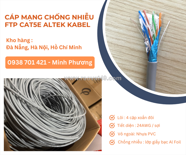 Cáp mạng chống nhiễu ftp cat5e chính hãng đà nẵng, ninh thuận, đắk lắk