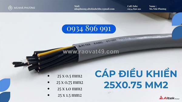 Cáp tín hiệu chống nhiễu 25x0.75 mm2 phân phồi tại đà nẵng, hà nội, hồ chí minh