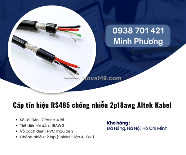 Cáp tín hiệu rs485 chống nhiễu 2pawg altek kabel tại đà nẵng, quảng ngãi, bình định