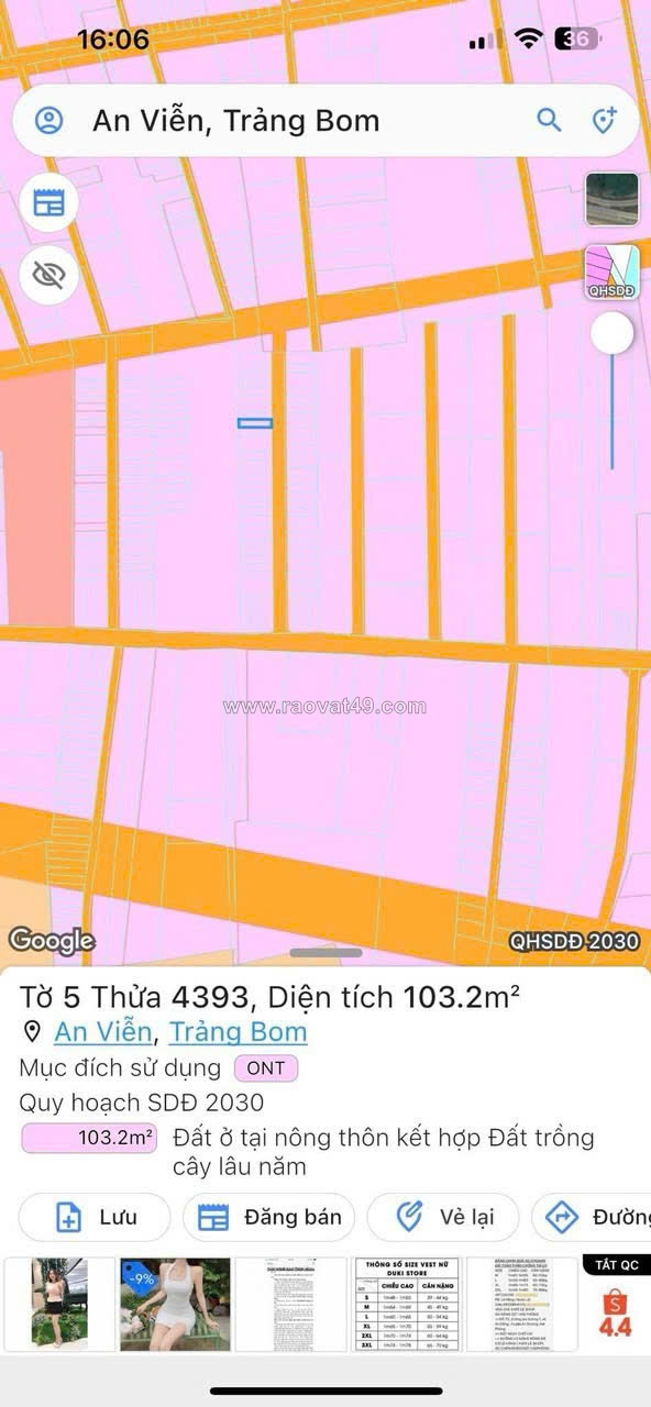 Chính chủ bán lỗ – cần gấp đất thổ cư trảng bom, đồng nai