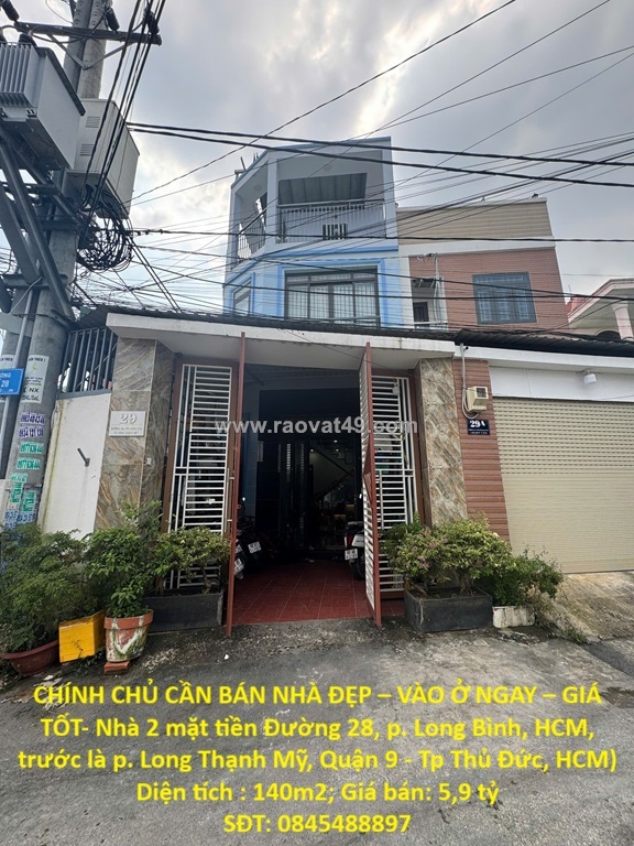 Chính chủ cần bán nhà đẹp – vào ở ngay – giá tốt- nhà 2 mặt tiền đường 28, p.