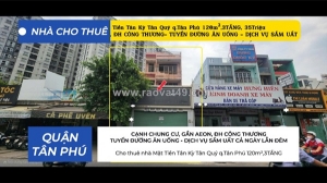 Cho thuê nhà mặt tiền tân kỳ tân quý q.tân phú 120m²,3tầng, 35triệu- cạnh chung