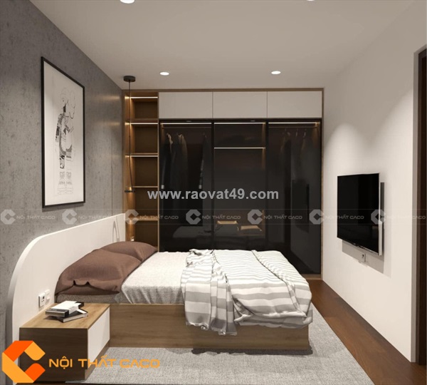 Combo phòng ngủ gỗ công nghiệp mdf bền đẹp cho căn hộ