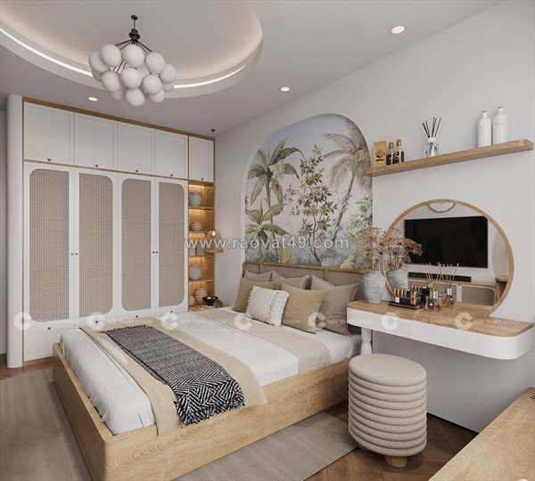 Combo phòng ngủ gỗ công nghiệp mdf cao cấp thiết kế hiện đại