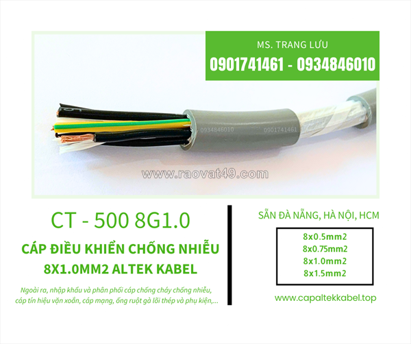 Đà nẵng, hà nội phân phối cáp điều khiển 8x1.0 altek kabel