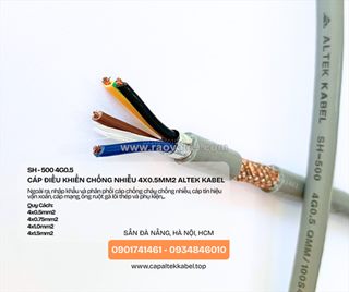 Đà nẵng, hà nội phân phối cáp điều khiển chống nhiễu 4x0.5 altek kabel