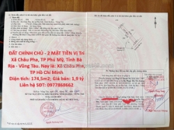 Đất chính chủ - 2 mặt tiền vị trí xã châu pha, tp phú mỹ, tỉnh bà rịa - vũng tàu