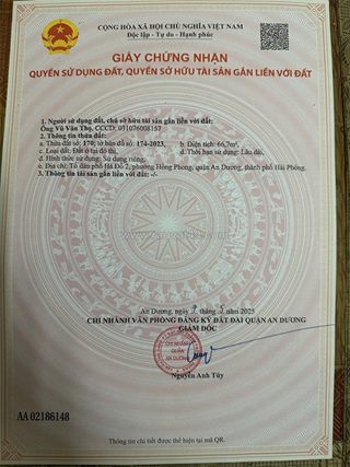 Đất chính chủ - giá tốt tdp hà đỗ 2, phường hồng phong, quận an dương, tp hải