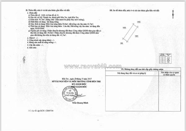 Đất chính chủ - giá tốt - xã mỹ thạnh an, tp bến tre, tỉnh bến tre