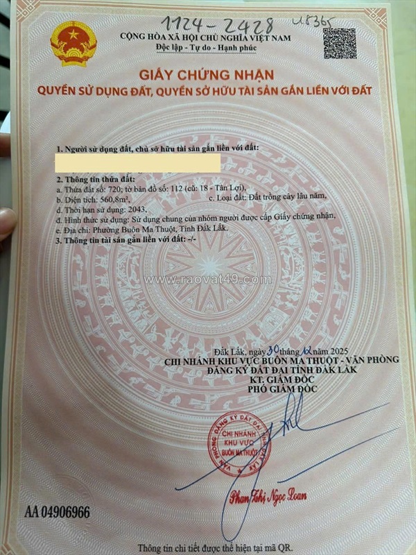 Đất đẹp – giá tốt – chính chủ cần bán tại hẻm 327 y moanl, p. tân lợi, tp. buôn