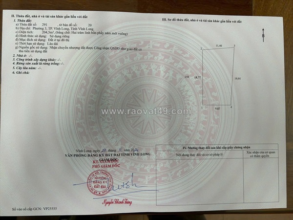 Đất đẹp – giá tốt – chính chủ cần bán tại mặt tiền đường phó cơ điều, phường