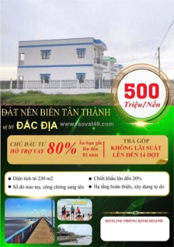 Đất nền biển tân thành –  ưu đãi cực khủng đến 20%.