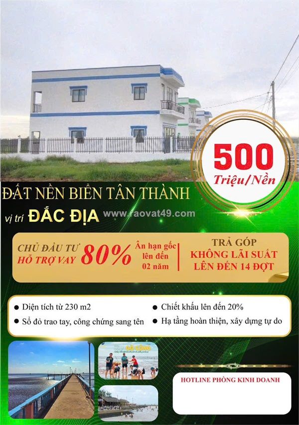 Đất nền biển tân thành –  ưu đãi cực khủng đến 20%.