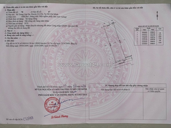 Đất vị trí đẹp  - giá tốt cần bán nhanh 3 lô đất 2 mặt tiền tại huyện củ chi,