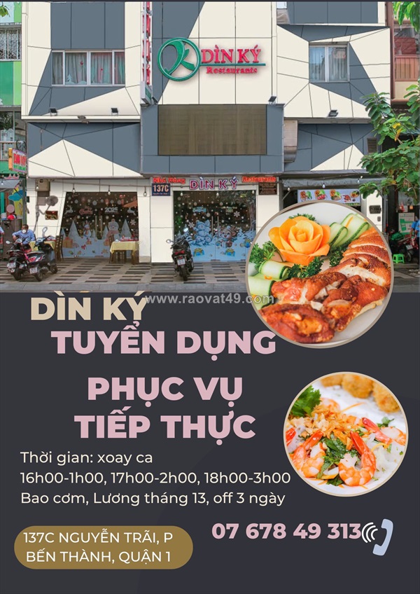 Dìn ký tuyển nhân viên phục vụ quận 1