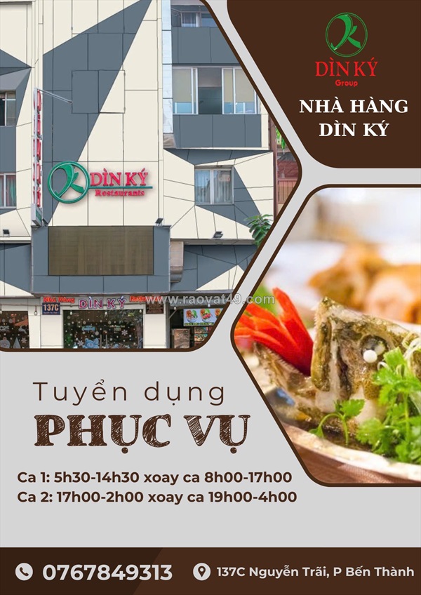 Dìn ký tuyển nhân viên phục vụ quận 1
